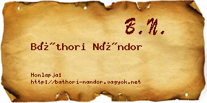 Báthori Nándor névjegykártya