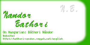 nandor bathori business card